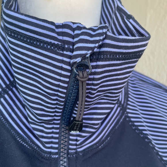 Zella Heathered Turquoise Blue Striped Zip Up Workout Jacket XL - Picture 8 of 12